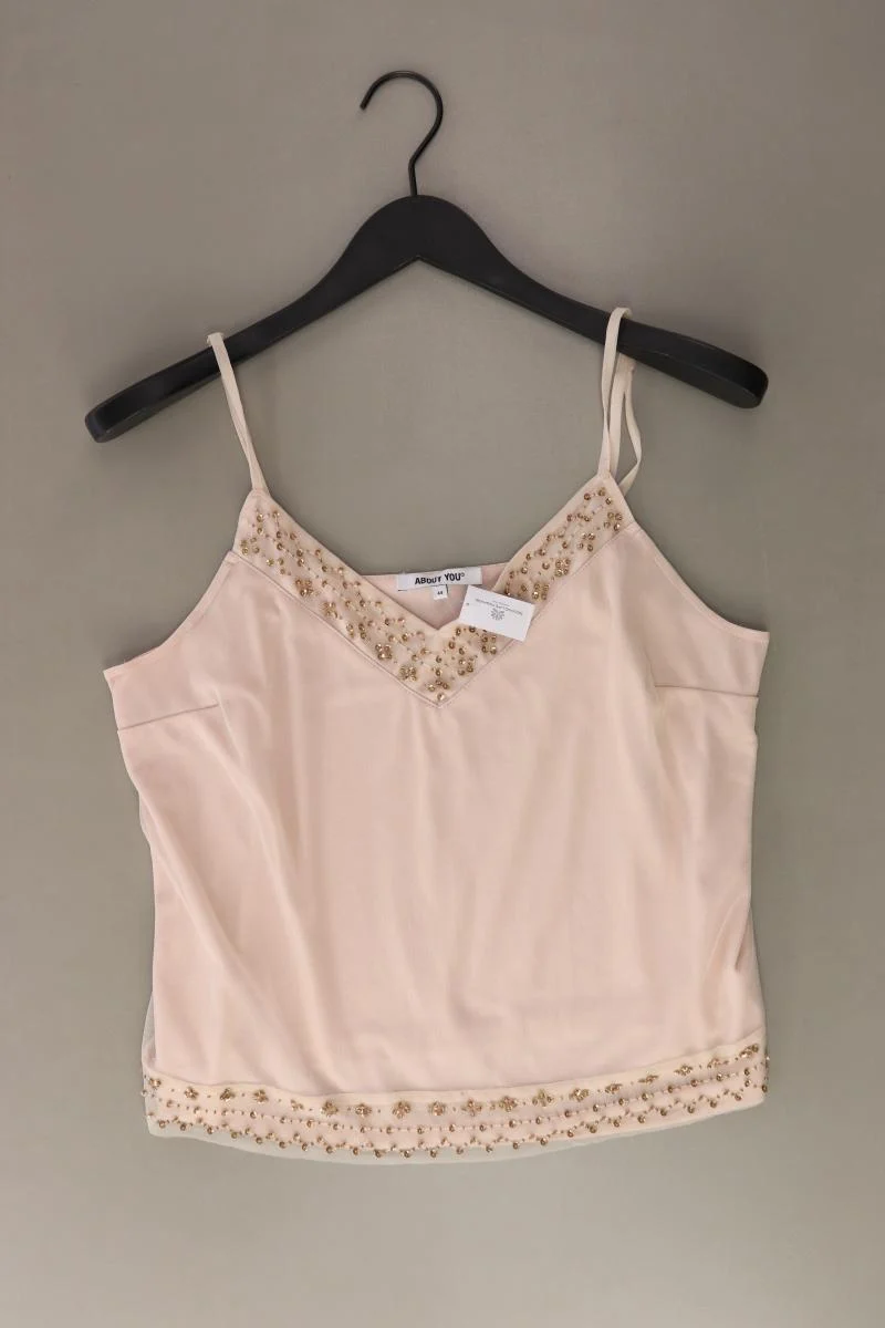 About You Spaghetti-Top Gr. 44 mit Glitzer rosa aus Polyester