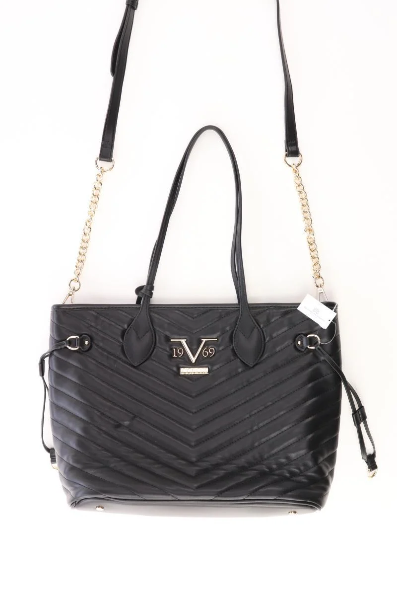 v1969 Schultertasche schwarz aus Kunstleder