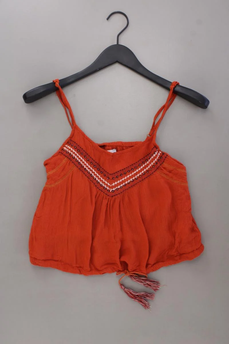 Pull&Bear Crop Top Gr. M orange aus Viskose