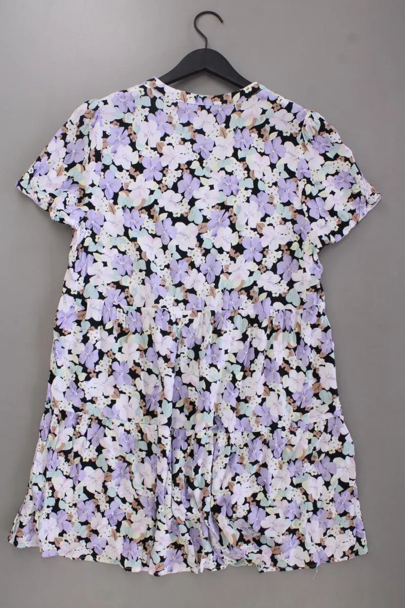 Only Sommerkleid Gr. XL mit Blumenmuster Kurzarm lila aus Viskose