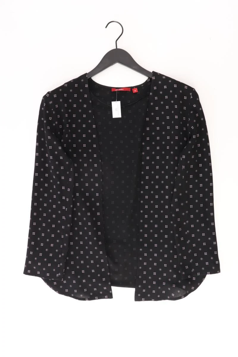 s.Oliver Regular Cardigan Gr. 38 mit Blumenmuster Langarm schwarz aus Polyester