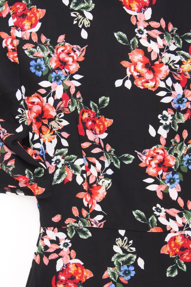 Prettylittlething Kurzarmkleid Gr. 36 mit Blumenmuster mehrfarbig aus Polyester