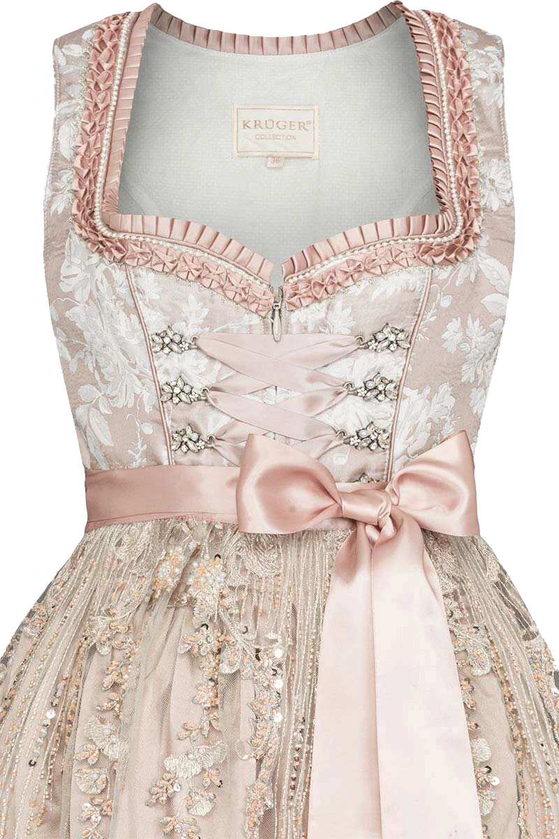 Midi-Dirndl mit Spitzenschürze
