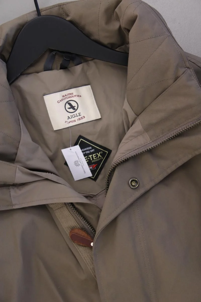 AIGLE Lange Jacke für Herren Gr. 54/56 braun aus Polyester
