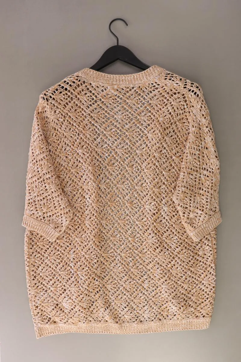 Strickjacke Gr. 48 3/4 Ärmel braun aus Baumwolle