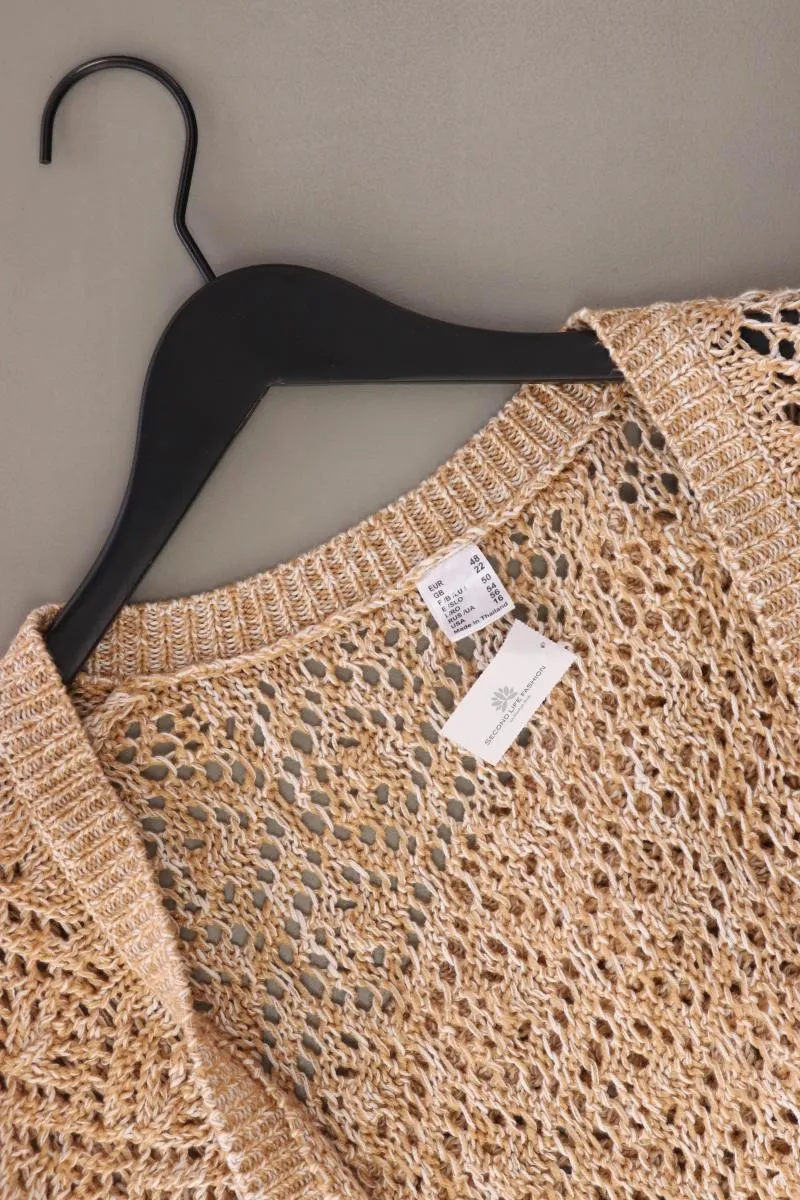 Strickjacke Gr. 48 3/4 Ärmel braun aus Baumwolle