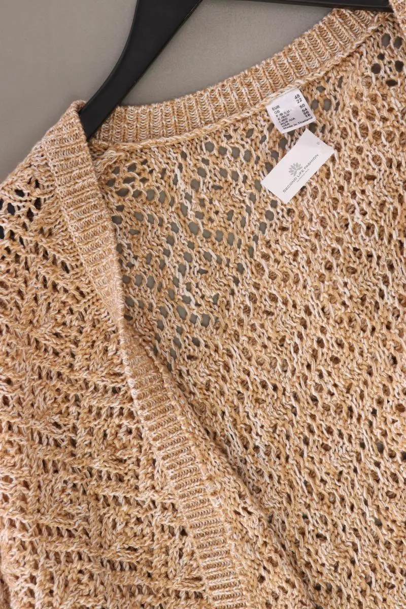 Strickjacke Gr. 48 3/4 Ärmel braun aus Baumwolle