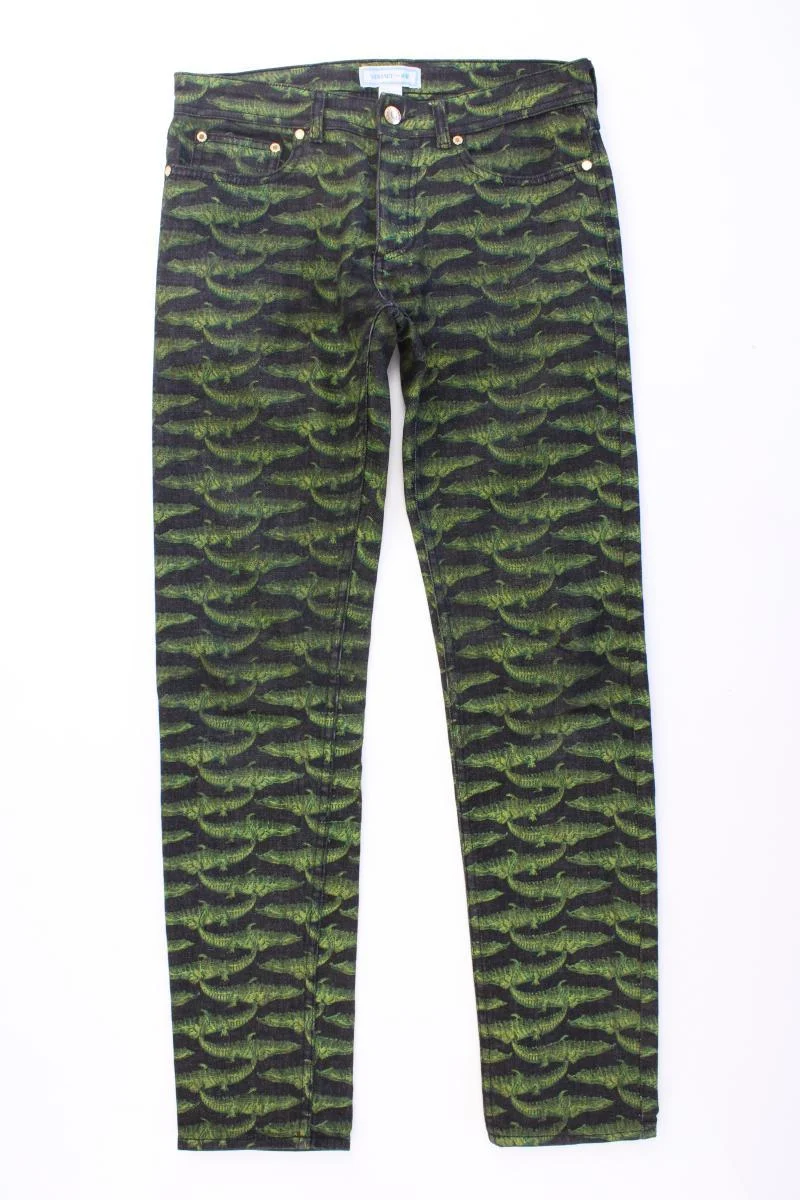 Versace x H&M Alligator Print Gr. W29 grün aus Baumwolle