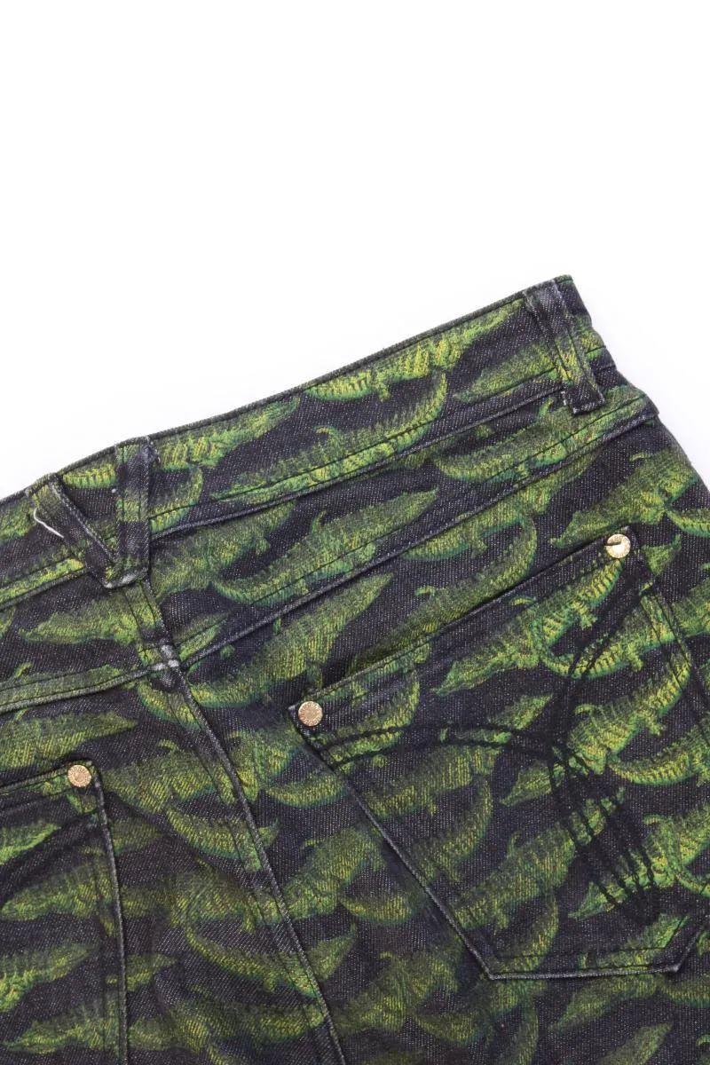 Versace x H&M Alligator Print Gr. W29 grün aus Baumwolle