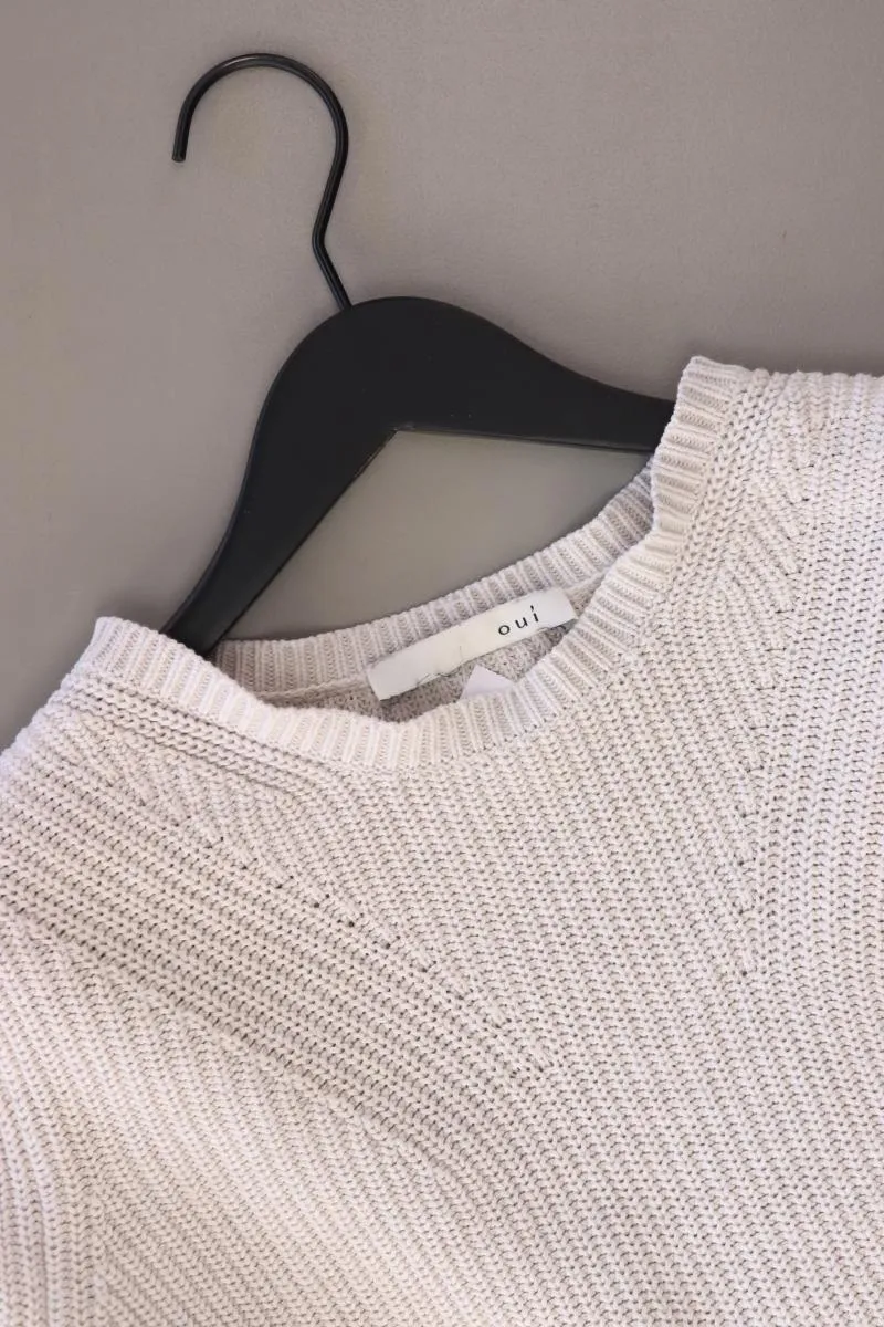 Oui Grobstrickpullover Gr. 40 weiß