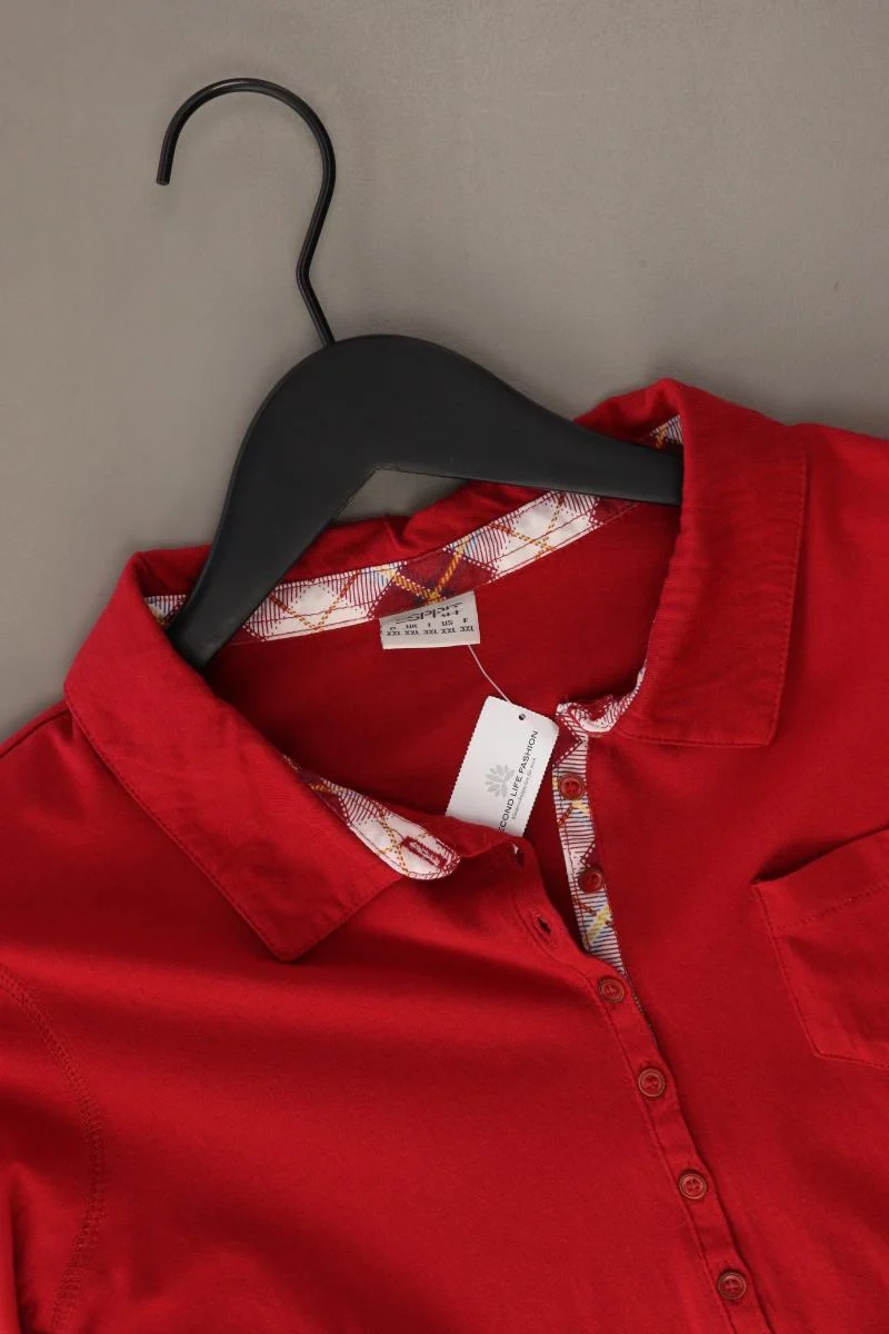 Esprit Poloshirt Gr. XXL Langarm rot aus Baumwolle