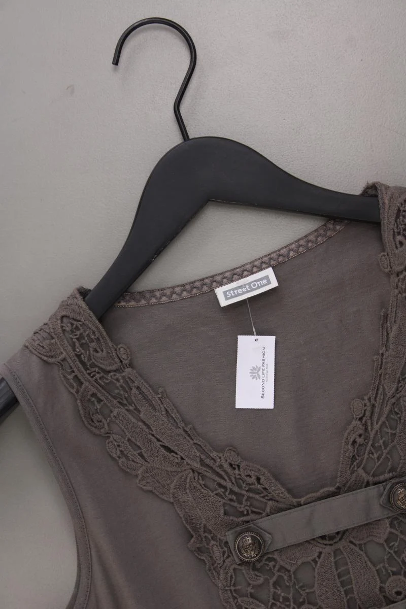 Street One Minikleid Gr. 40 Träger braun aus Baumwolle