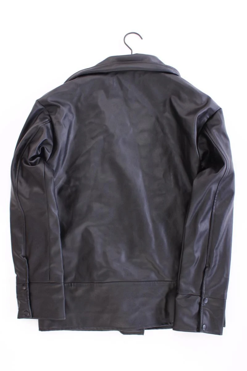 NA-KD Oversize Kunstlederjacke Gr. 34 neuwertig schwarz aus Polyurethan
