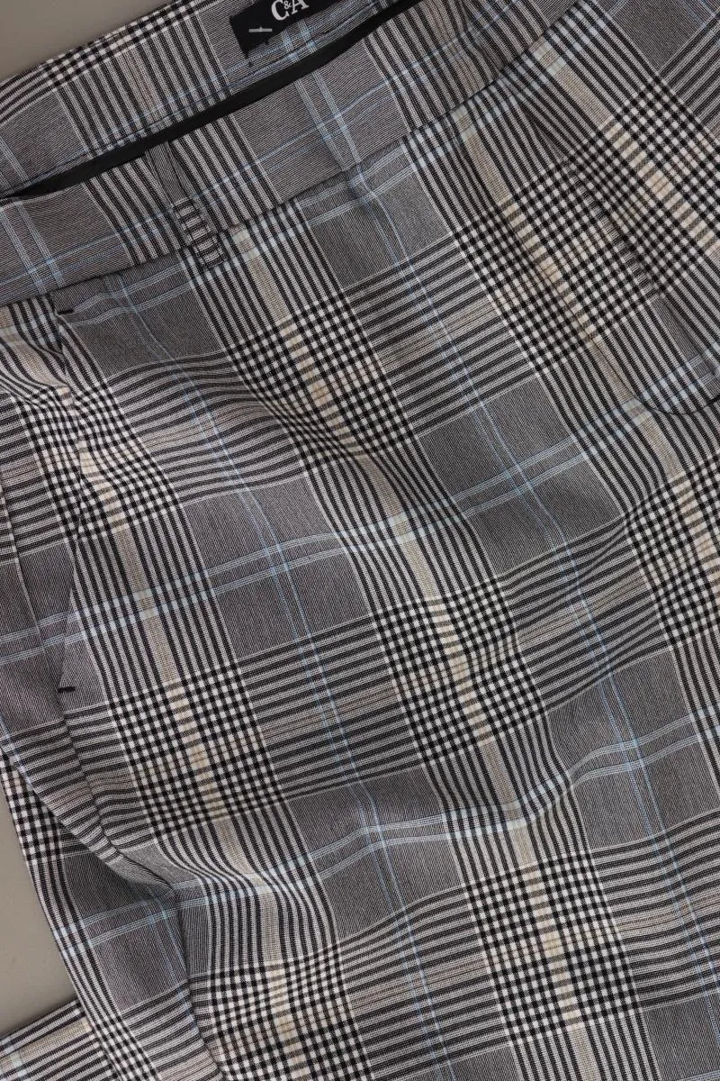 C&A Hose Gr. 46 kariert grau aus Polyester