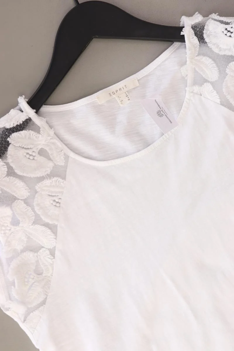 Esprit T-Shirt Gr. M Kurzarm weiß aus Baumwolle