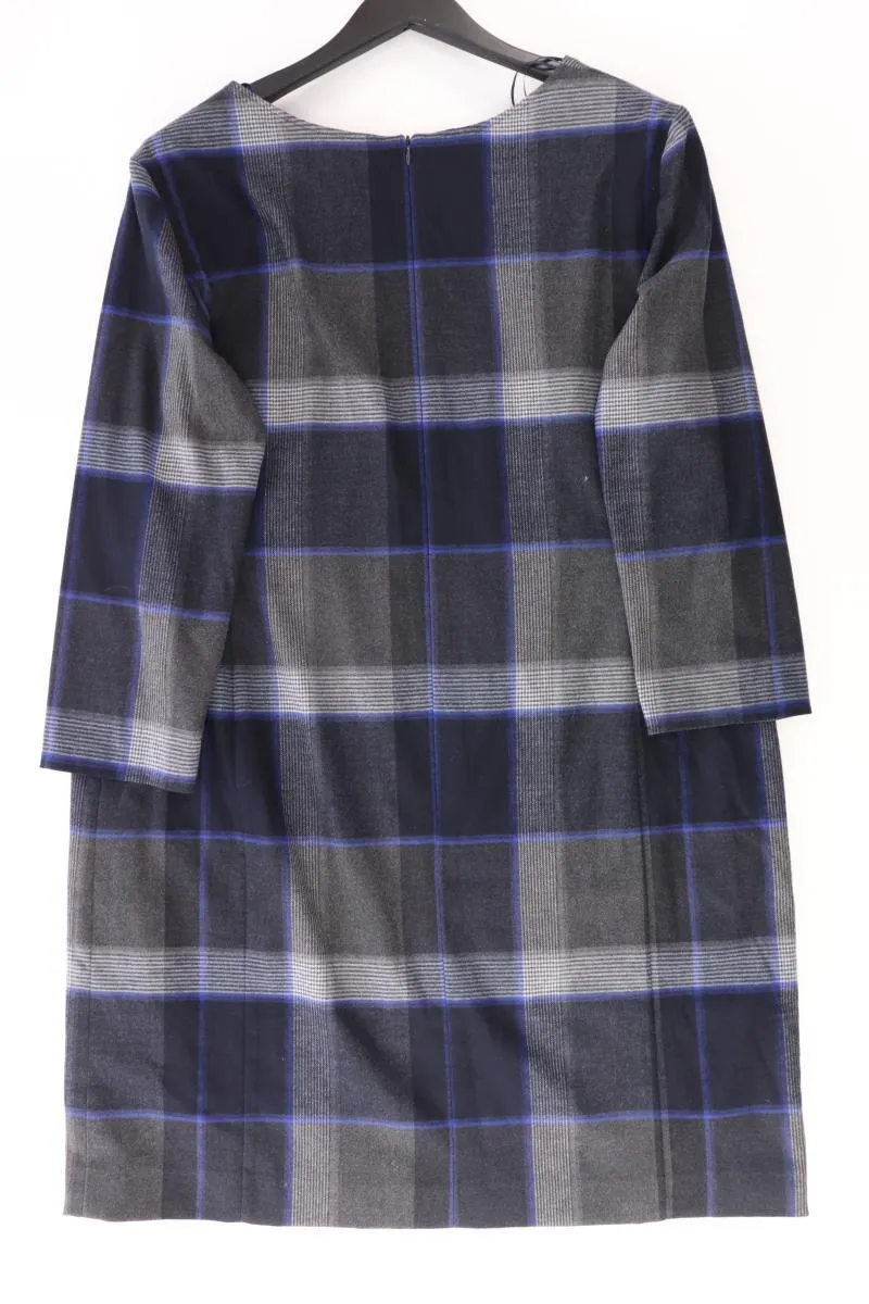 Daniel Hechter Etuikleid Gr. 46 kariert 3/4 Ärmel blau aus Polyester