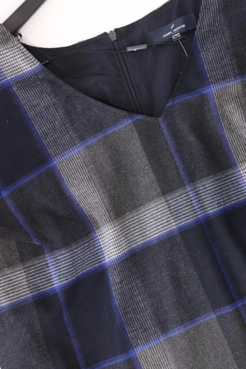 Daniel Hechter Etuikleid Gr. 46 kariert 3/4 Ärmel blau aus Polyester