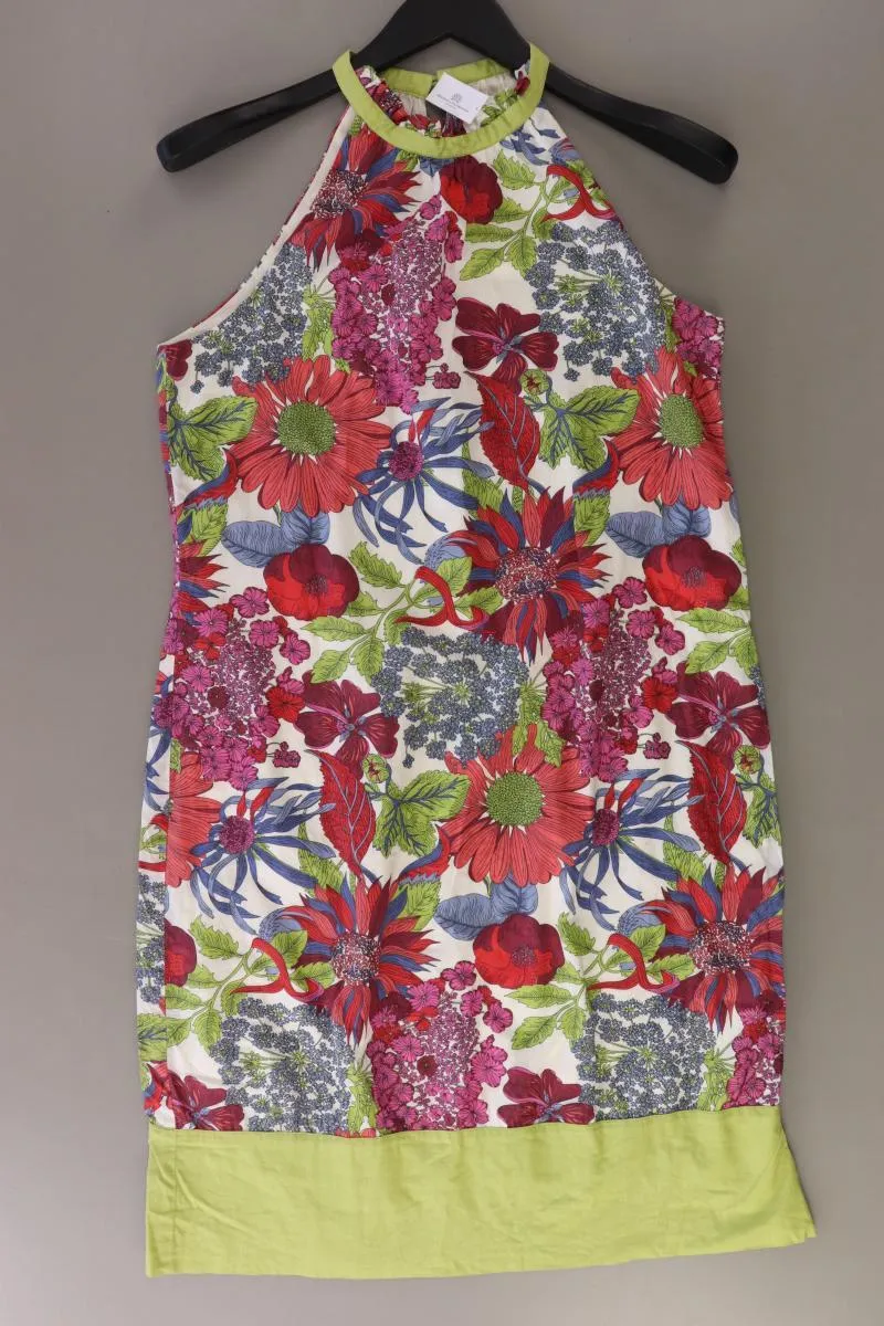 Lavand Midikleid Gr. XL mit Blumenmuster Ärmellos mehrfarbig aus Baumwolle