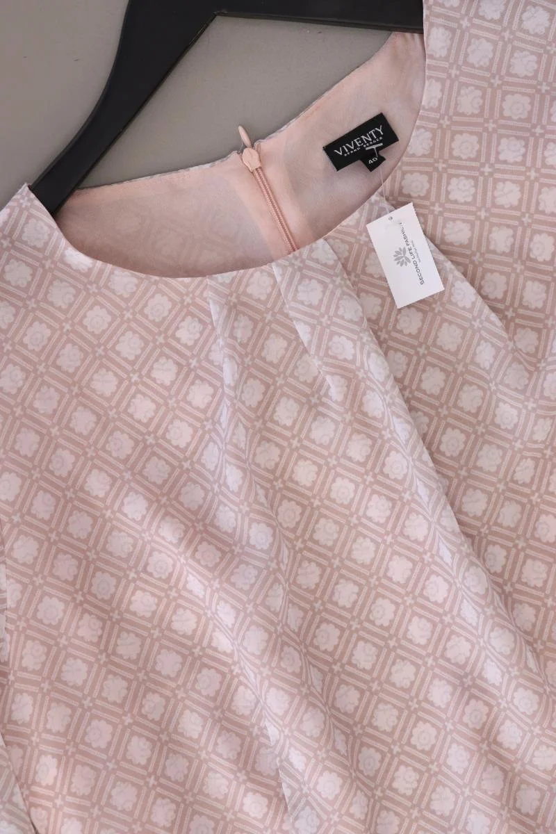 Viventy Bernd Berger Langarmkleid Gr. 40 mit Gürtel rosa aus Polyester