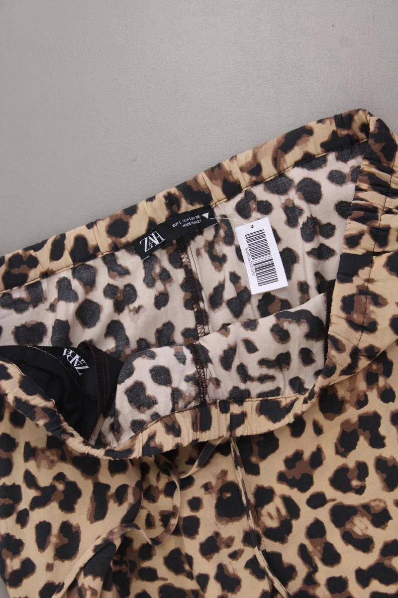 Zara Stoffhose Gr. L mit Tierdruck braun