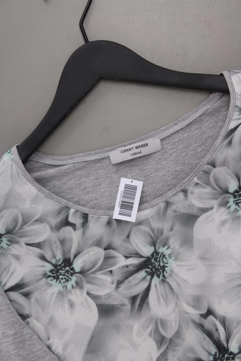 Gerry Weber Printshirt Gr. 44 mit Blumenmuster 3/4 Ärmel grau