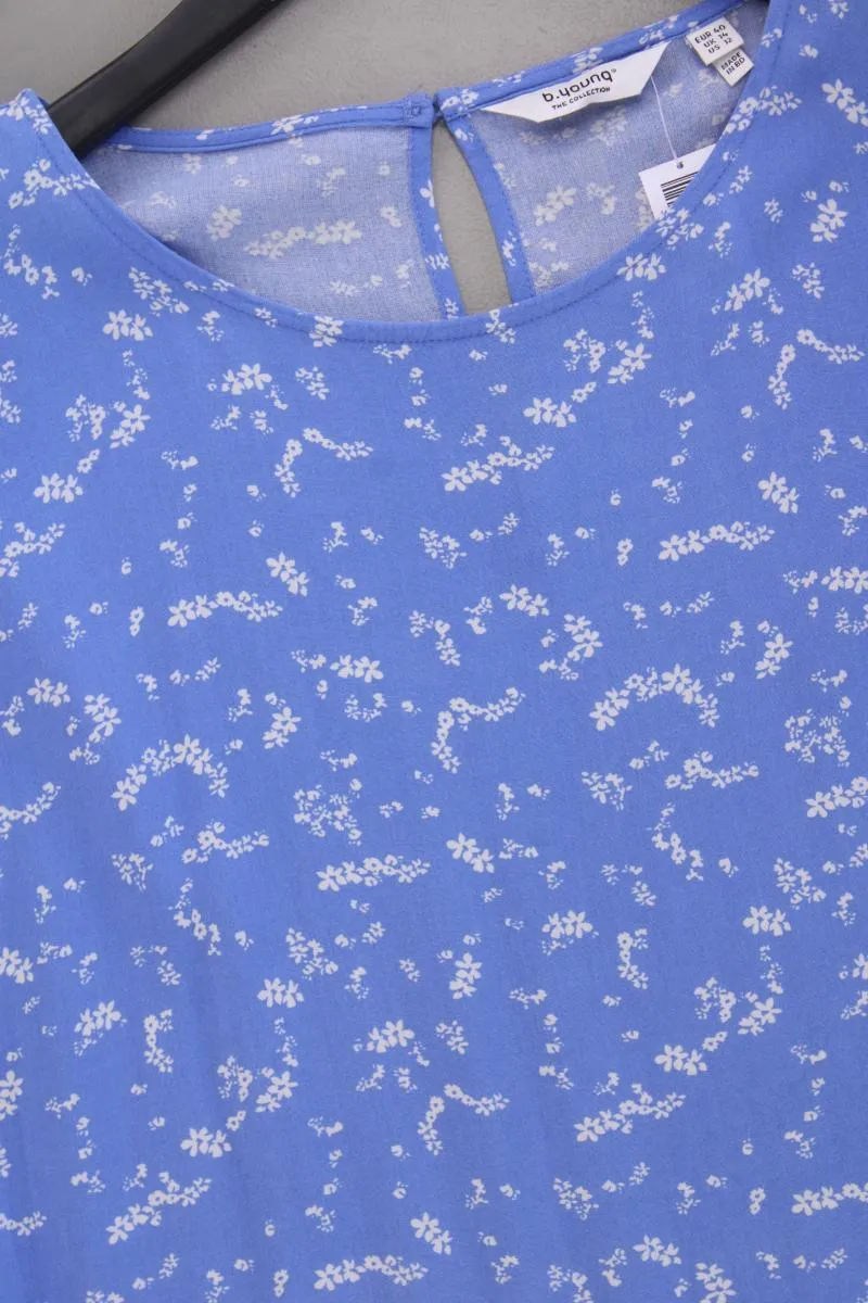 B.Young Kurzarmkleid Gr. 40 mit Blumenmuster blau aus Viskose