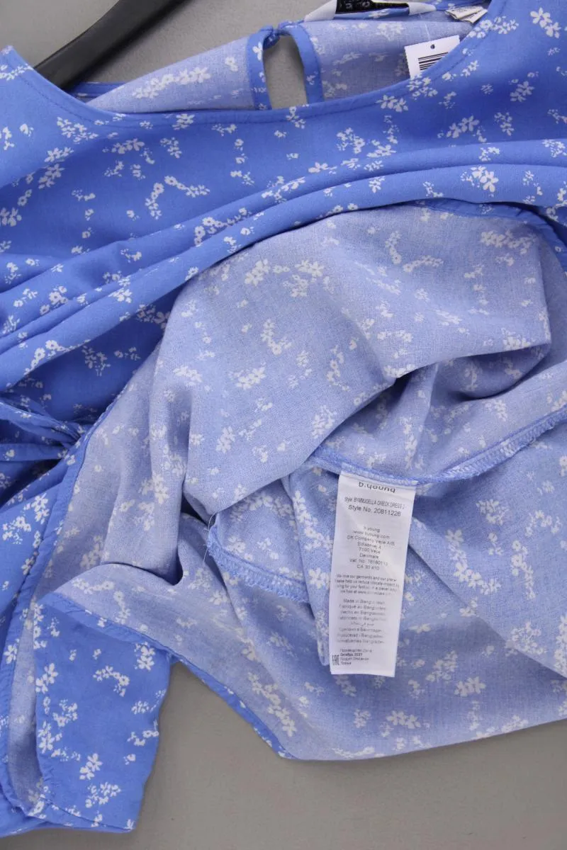 B.Young Kurzarmkleid Gr. 40 mit Blumenmuster blau aus Viskose
