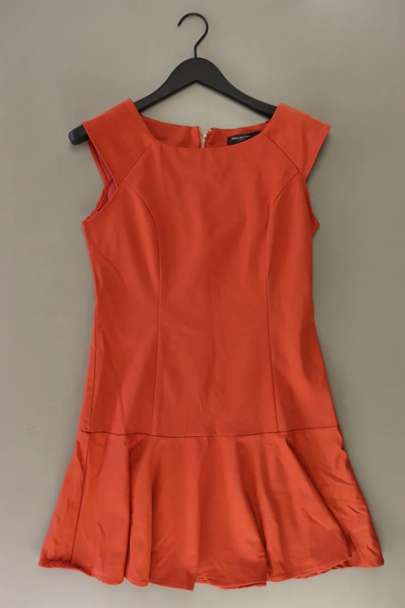 Kurzarmkleid Gr. UK 10 (S) orange aus Baumwolle