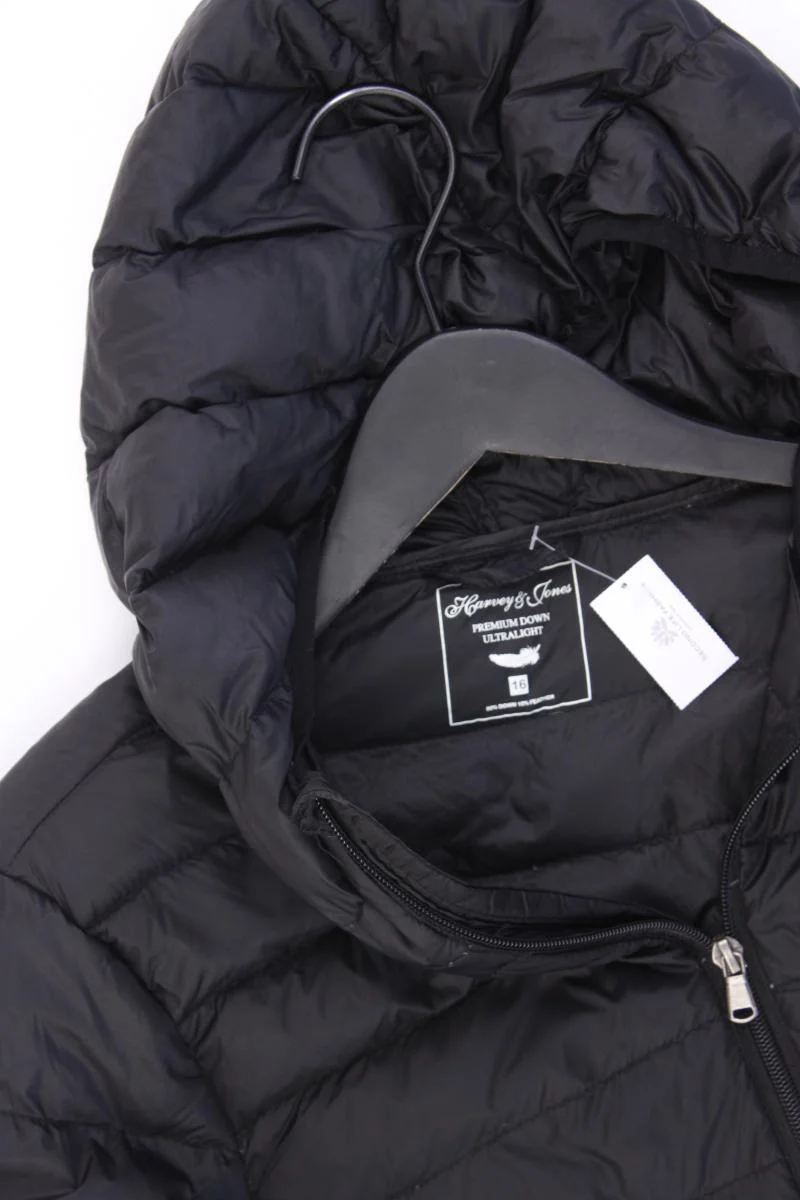 Harvey&Jones Daunenmantel Gr. UK 16 (L) schwarz aus Nylon