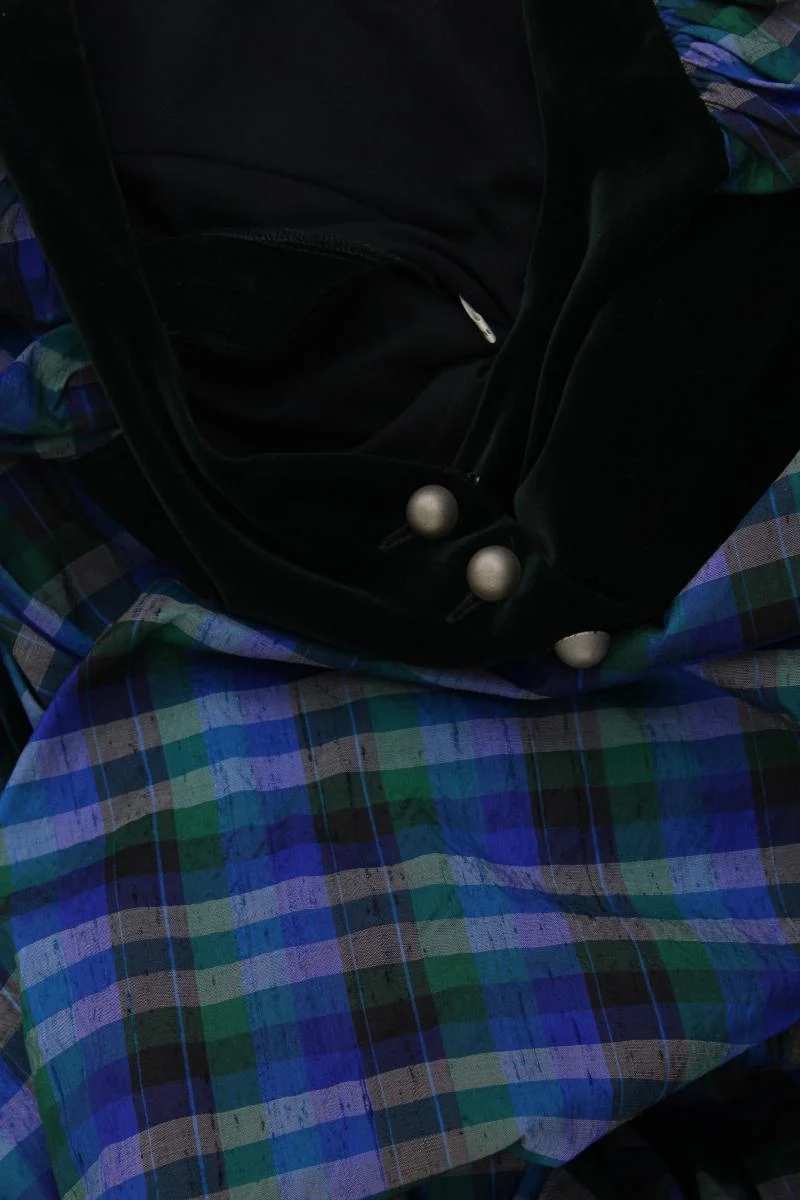 A Gwand vom Sepp Dirndl Gr. 38 kariert 3/4 Ärmel grün