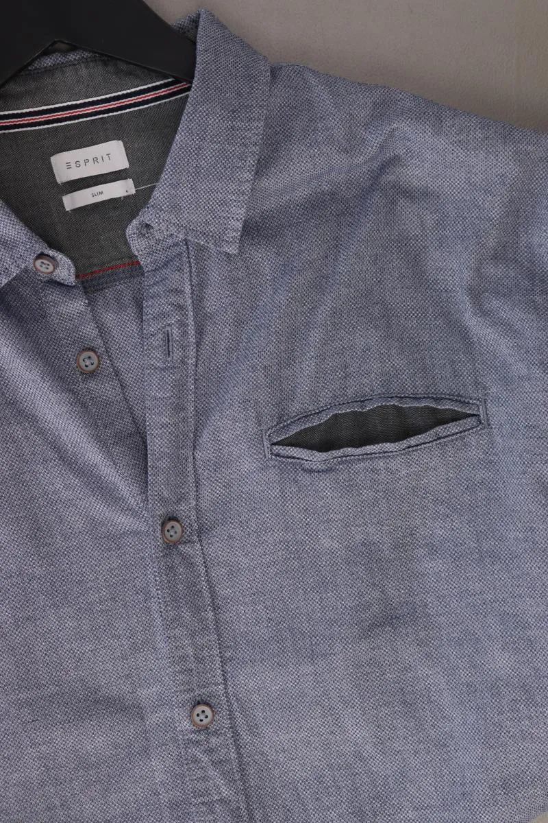 Esprit Langarmhemd für Herren Gr. XL blau aus Baumwolle