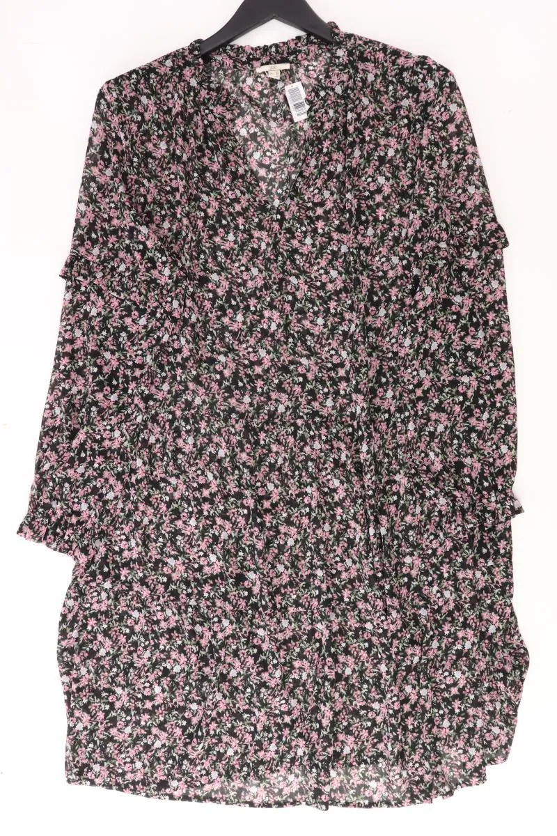 edc by Esprit Langarmkleid Gr. 42 mit Blumenmuster schwarz aus Polyester