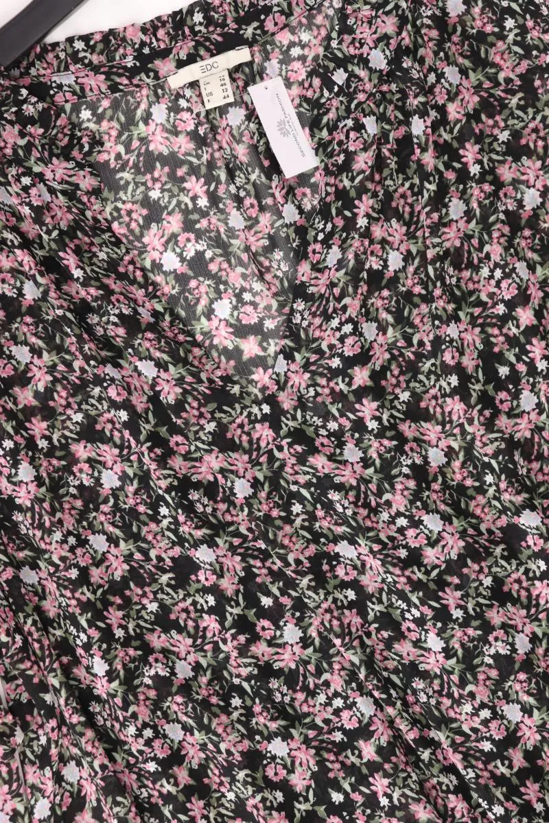 edc by Esprit Langarmkleid Gr. 42 mit Blumenmuster schwarz aus Polyester