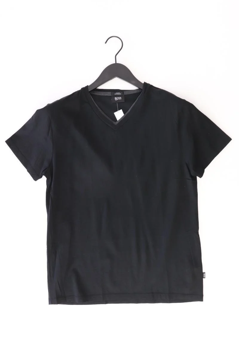 BOSS by Hugo Boss Shirt mit V-Ausschnitt Gr. L Kurzarm schwarz aus Baumwolle