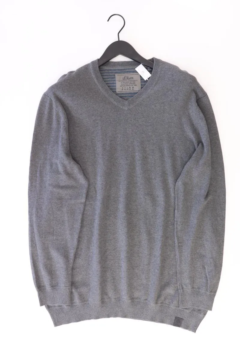 s.Oliver Feinstrickpullover für Herren Gr. XXL grau aus Baumwolle