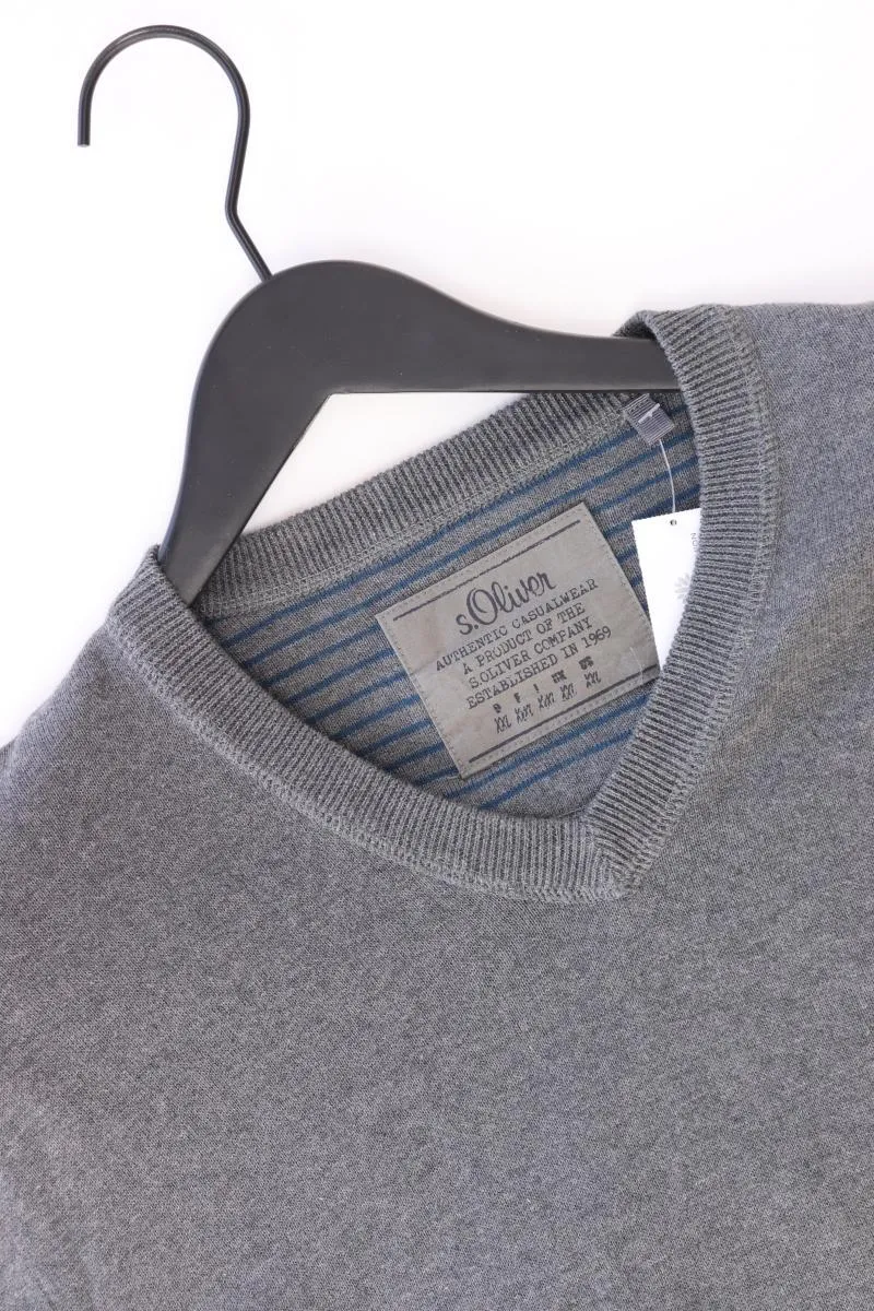 s.Oliver Feinstrickpullover für Herren Gr. XXL grau aus Baumwolle