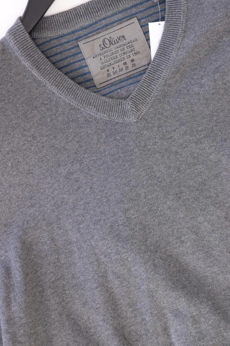 s.Oliver Feinstrickpullover für Herren Gr. XXL grau aus Baumwolle