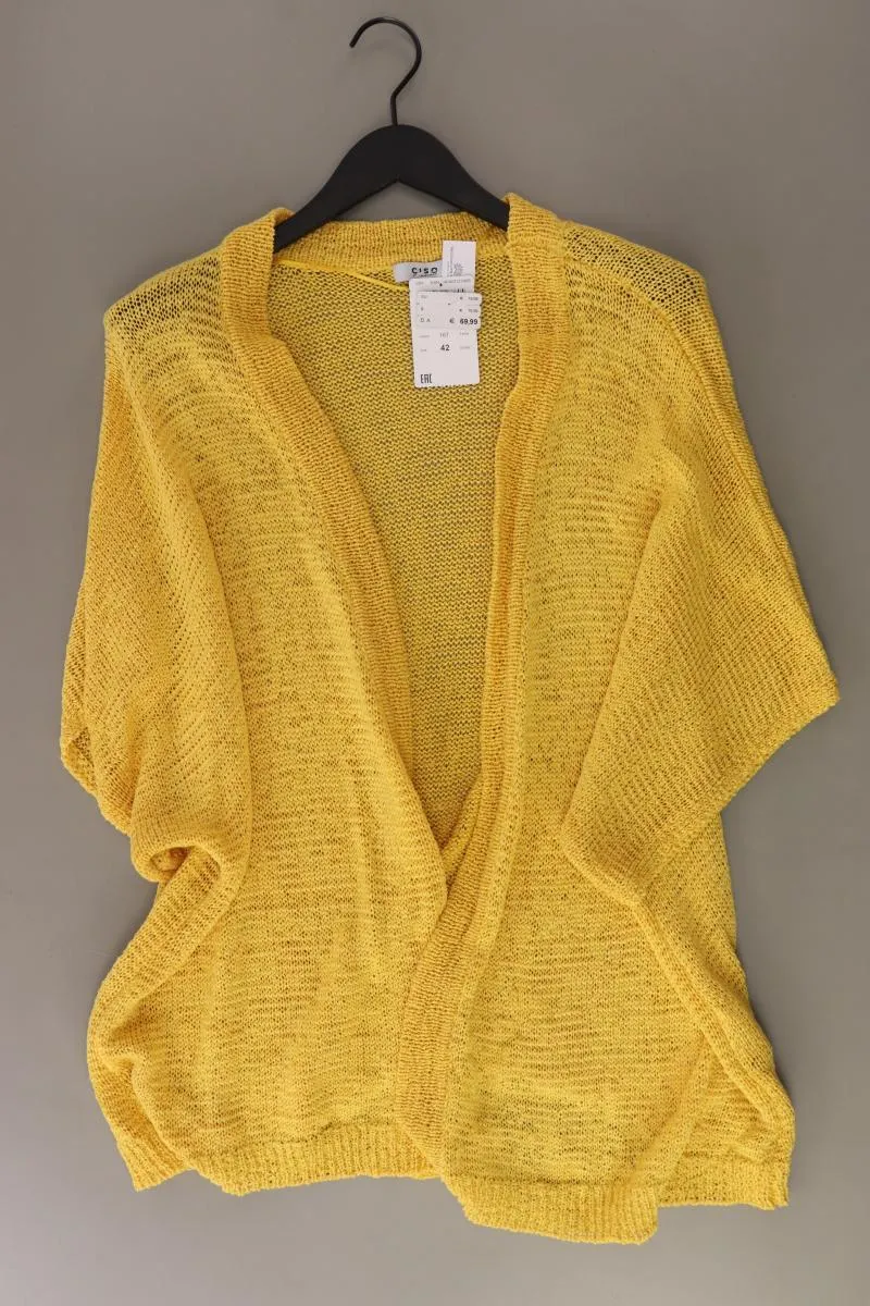 Ciso Strickjacke Gr. XXXL neu mit Etikett Neupreis: 69,99€! 3/4 Ärmel gelb