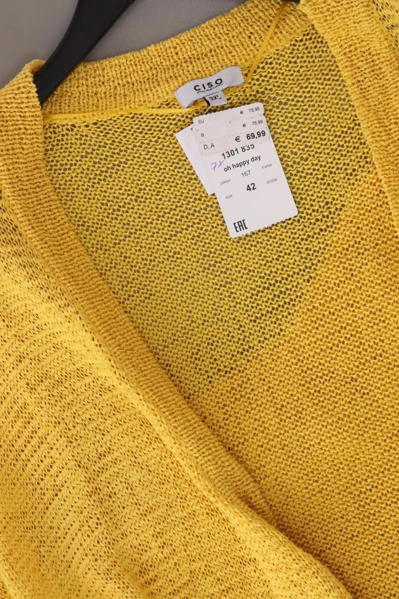 Ciso Strickjacke Gr. XXXL neu mit Etikett Neupreis: 69,99€! 3/4 Ärmel gelb