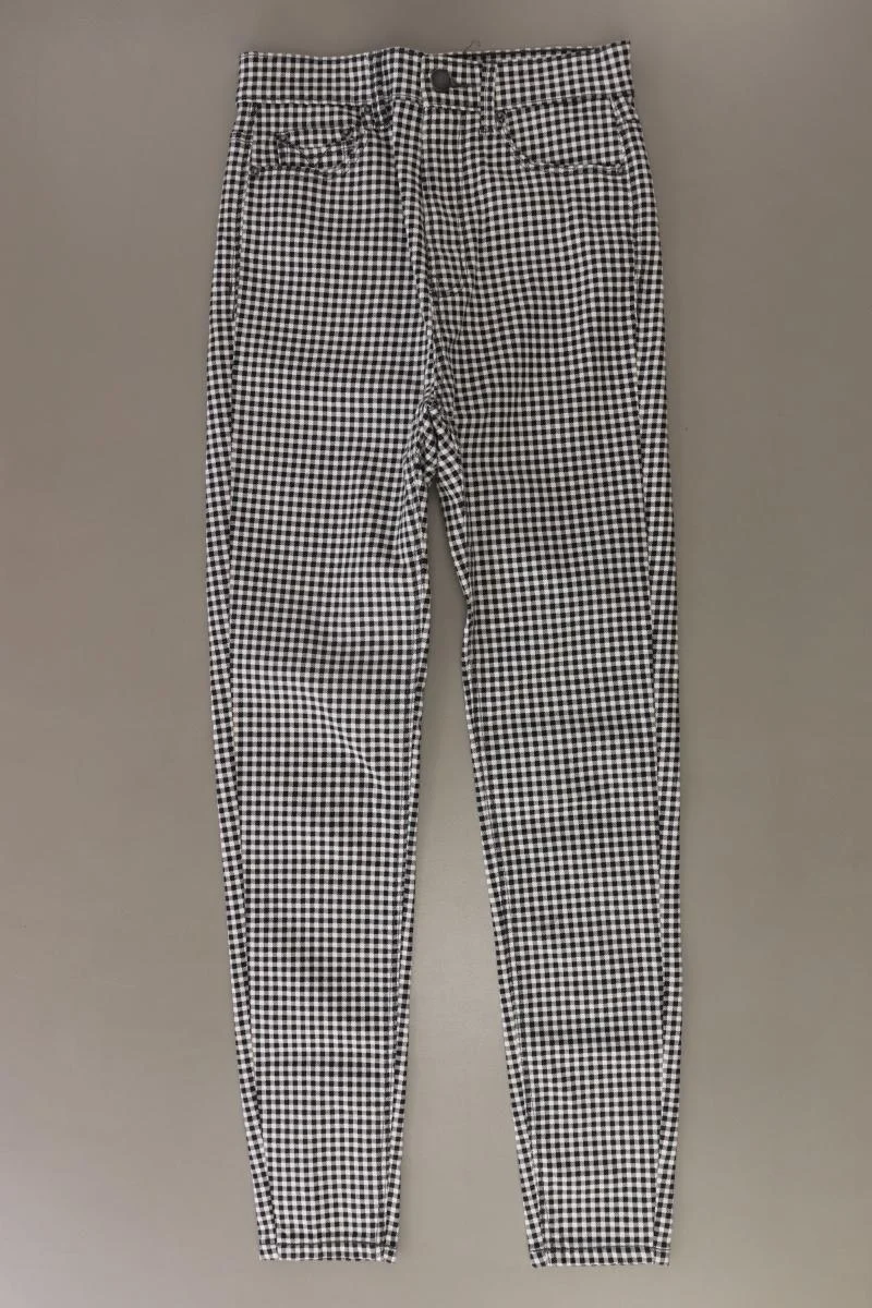 Stradivarius Five-Pocket-Hose Gr. 36 kariert grau aus Baumwolle