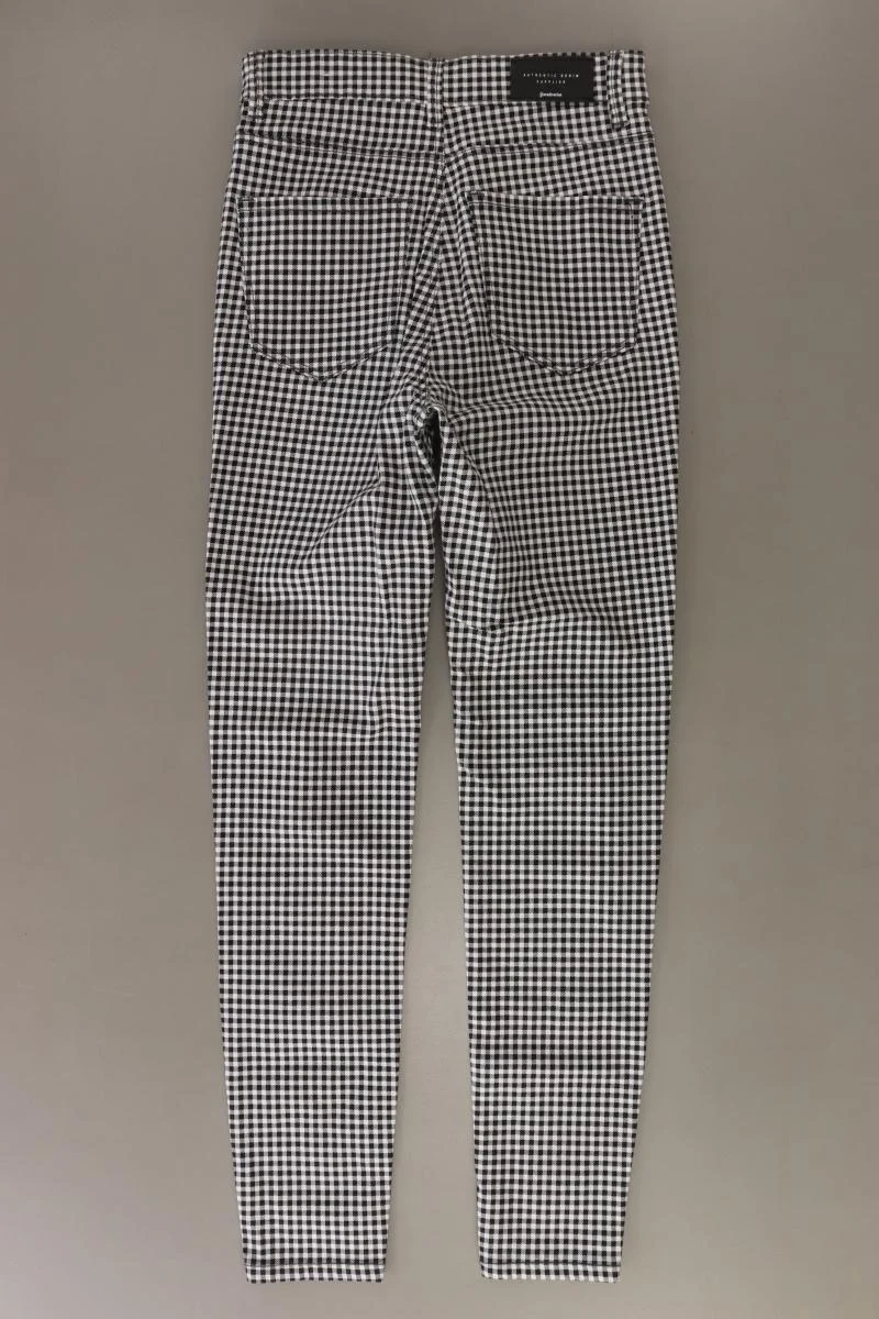 Stradivarius Five-Pocket-Hose Gr. 36 kariert grau aus Baumwolle