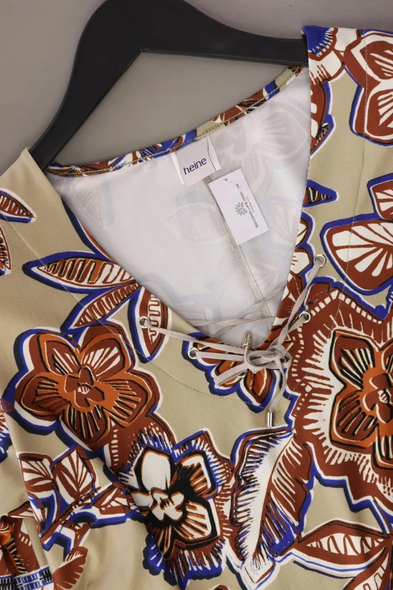 Heine Midikleid Gr. 42 mit Blumenmuster 3/4 Ärmel mehrfarbig aus Polyester