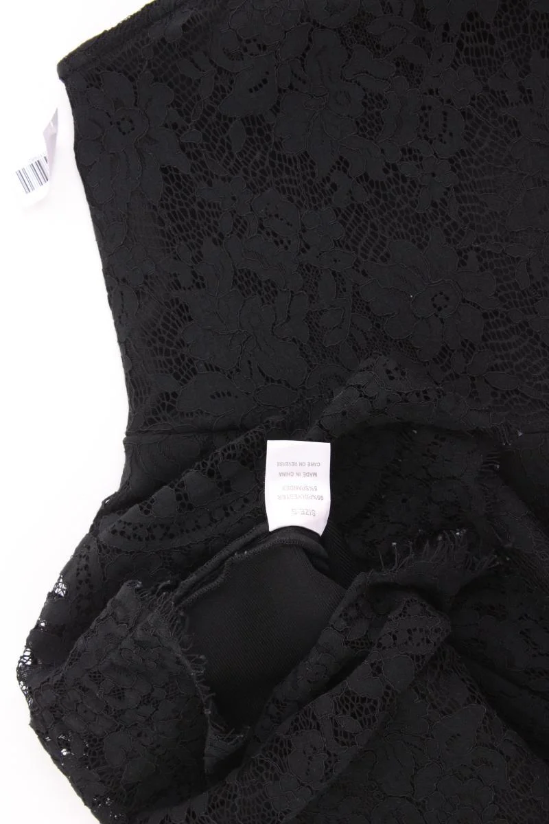 One-Shoulder-Kleid Gr. XS Langarm schwarz aus Polyester