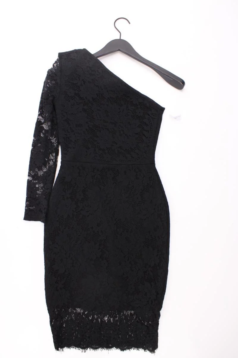 One-Shoulder-Kleid Gr. XS Langarm schwarz aus Polyester