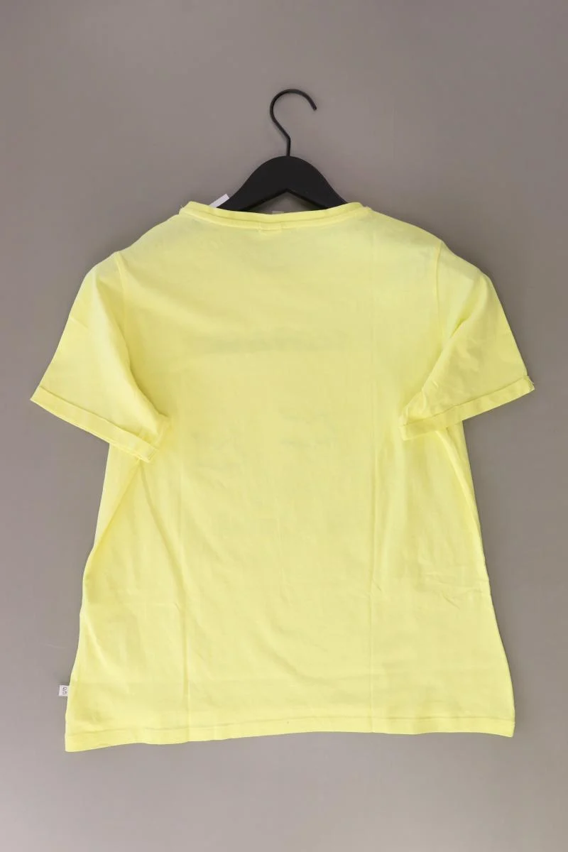 QS by s.Oliver Printshirt Gr. M Kurzarm gelb aus Baumwolle