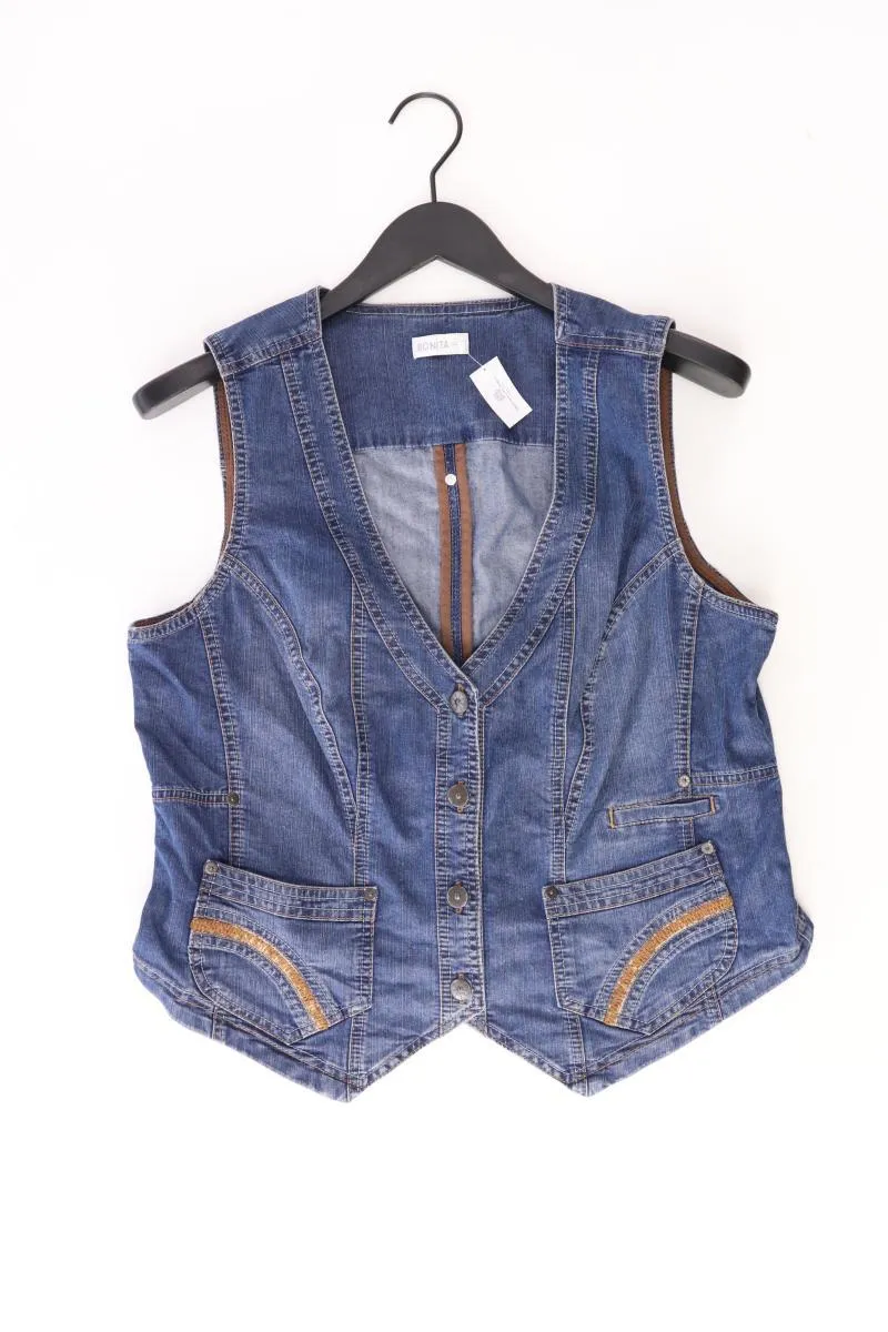Bonita Regular Weste Gr. 44 blau aus Baumwolle