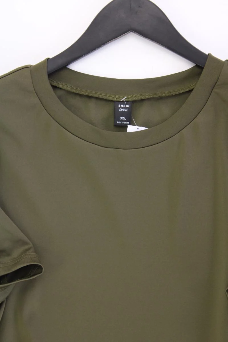 Shein Crop Shirt Gr. XL neuwertig Kurzarm olivgrün aus Polyester