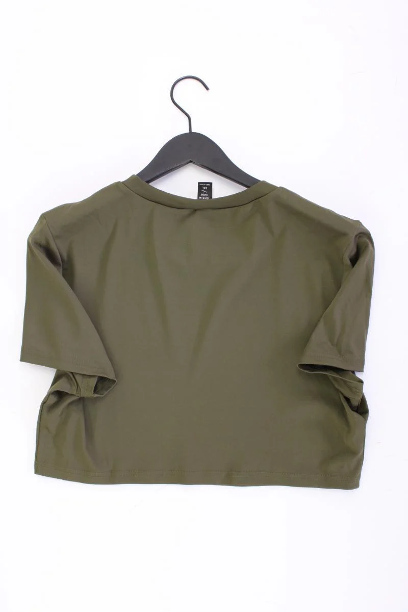 Shein Crop Shirt Gr. XL neuwertig Kurzarm olivgrün aus Polyester