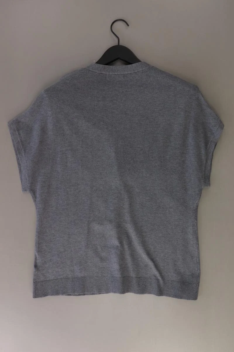 Himmelblau Strickjacke Gr. 42 Kurzarm grau aus Viskose