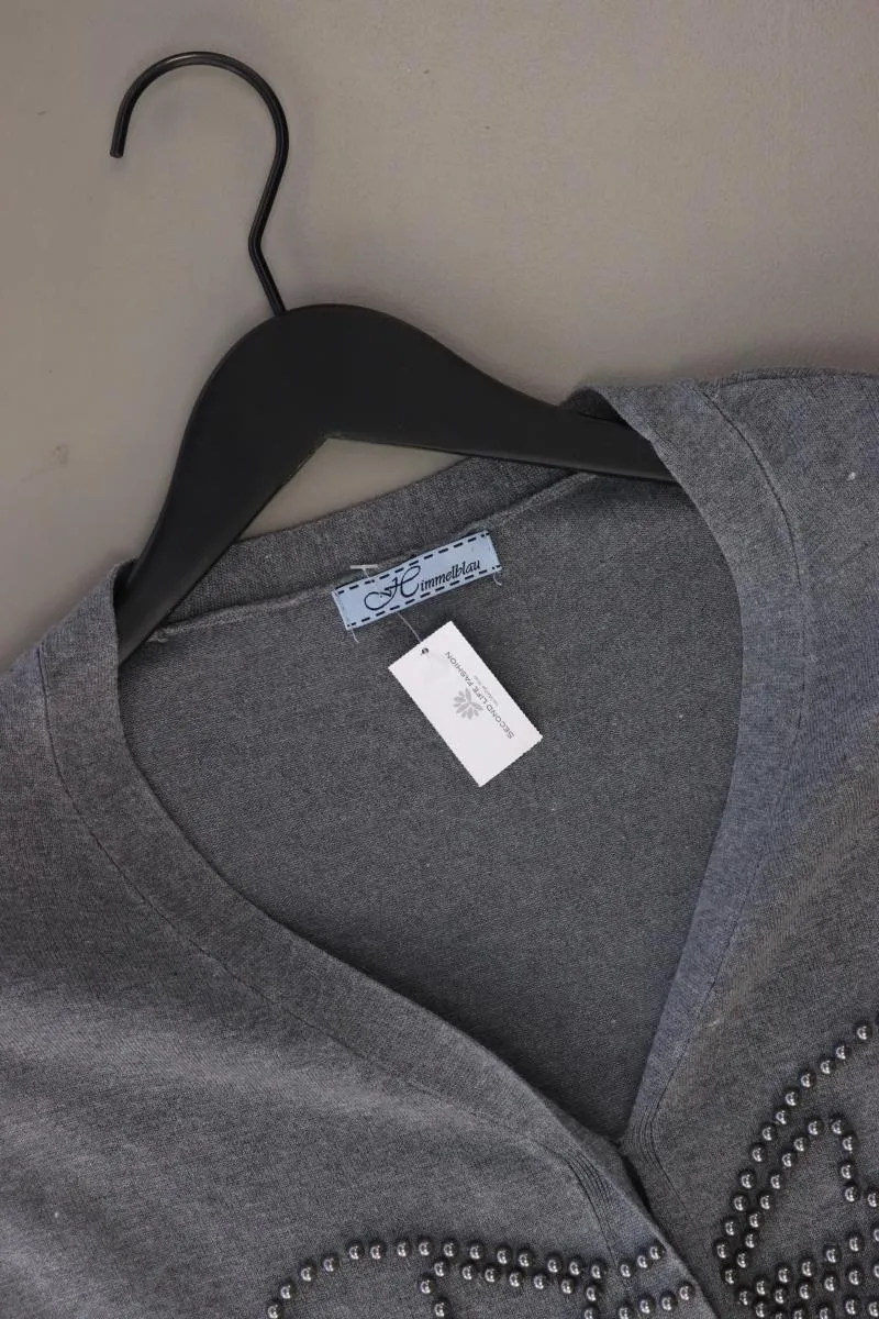 Himmelblau Strickjacke Gr. 42 Kurzarm grau aus Viskose